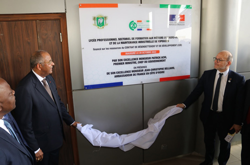 Inauguration du LPS de Yopougon : une infrastructure d’environ 9 milliards de FCFA pour la formation aux métiers de l’Agro-Industrie et de la Maintenance Industrielle